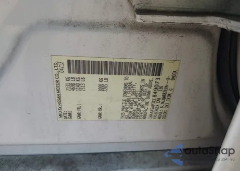 2012 Nissan Maxima 3.5 S z USA, uszkodzony, nr VIN 1N4AA5AP3CC849073